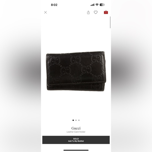 Gucci leather key holder black embossed 6key holder - Picture 1 of 8